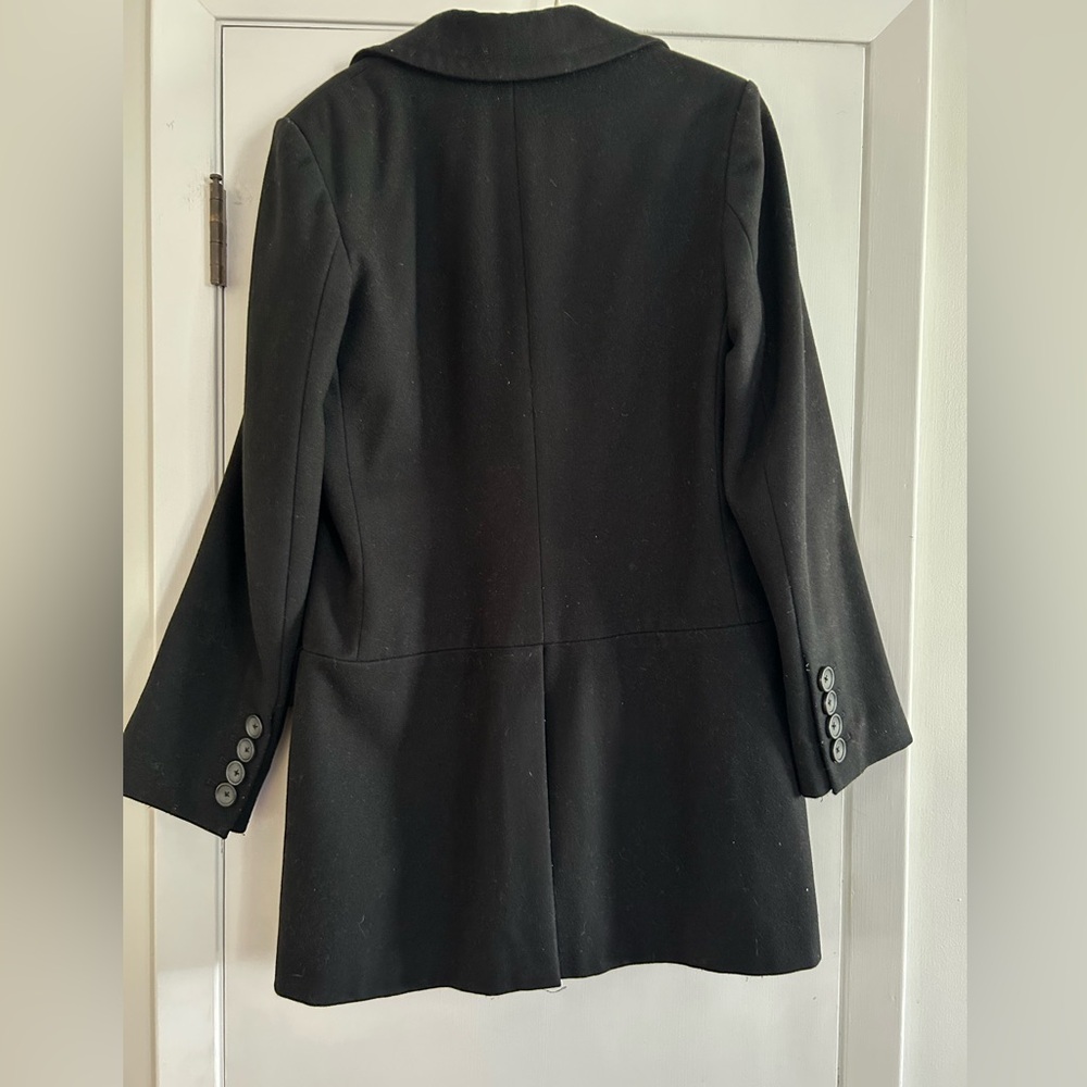 Women's Banana Republic Black Wool Coat Y2K - Picture 3 of 4